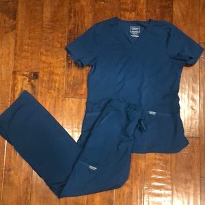 Cherokee Teal (Caribbean Blue) Scrubs Set